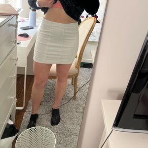 Free People White and Navy Striped Pencil Skirt